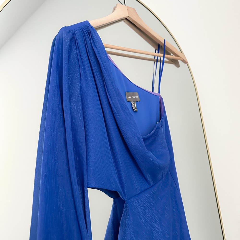 Liv Foster One-Shoulder Royal Blue Dress
